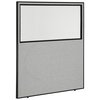 Global Industrial 60-1/4W x 72H Office Partition Panel with Partial Window, Gray 694665WGY